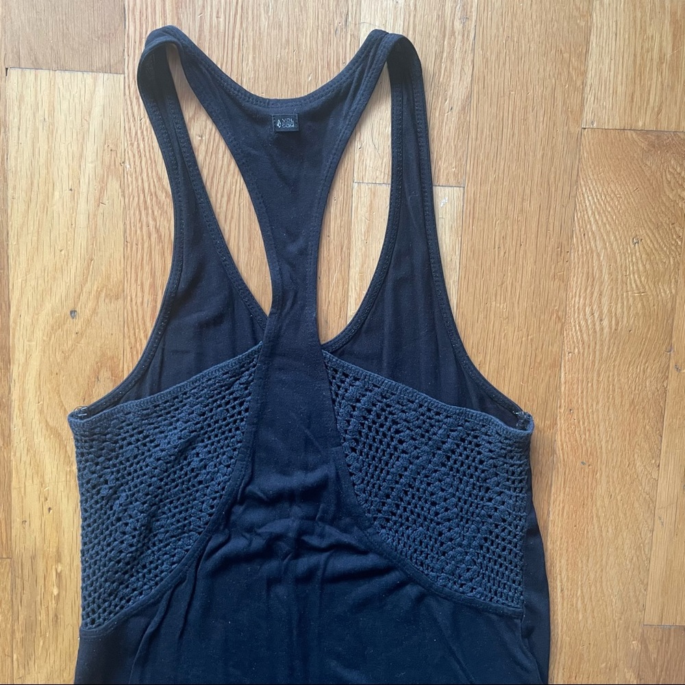 Volcom Racerback Dress, Open Knit Back, Black Small - Picture 3 of 6